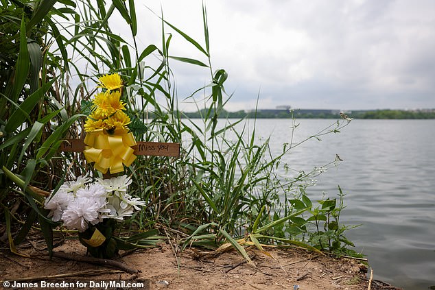 A memorial left near where Chris Hays-Clark's body was found in Lady Bird Lake