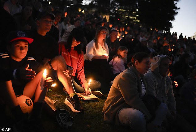Mourners held a minute's silence to remember those killed at a vigil in Bondi Junction