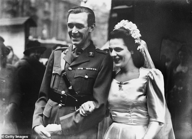 Despite winning a Military Cross for bravery, Major Bruce Shand (pictured in 1946 on his wedding day) was a modest and self-effacing man who chose not to talk about his wartime exploits until his grandchildren were born.