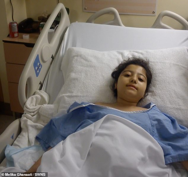 Between the ages of 10 and 13, Melika had to undergo three spinal surgeries and when she was 12 she died briefly in the ICU after a procedure.