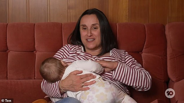 Melbourne mother-of-three Trish Faranda and her seven-month-old baby Clara (both pictured) were booted from Barker's show over the weekend.  She appeared on The Project to criticize Barker's decision, but struggled to keep her baby quiet during the interview.