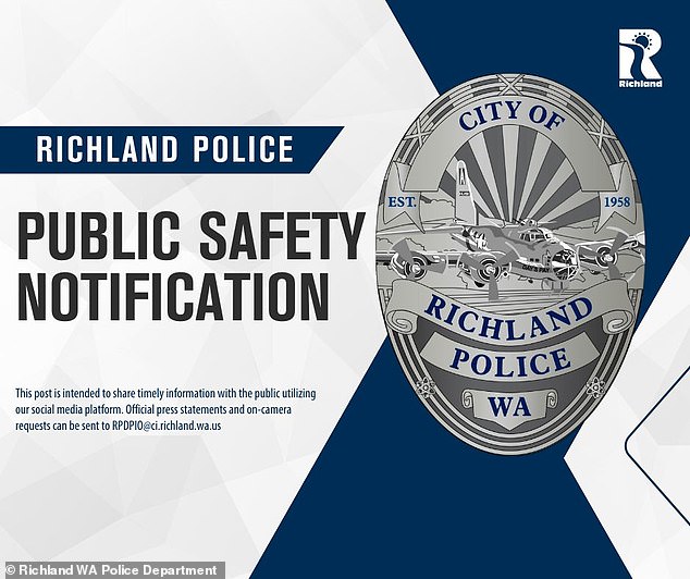 Richland police confirmed in a Facebook post that they were headed to the location Monday afternoon.