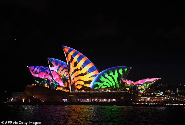Other free light shows at Vivid 2024 include Light of the Sails, which transforms the arches of the Opera House into an exhibition featuring fabric designs by Archibald Prize winner Julia Gutman.