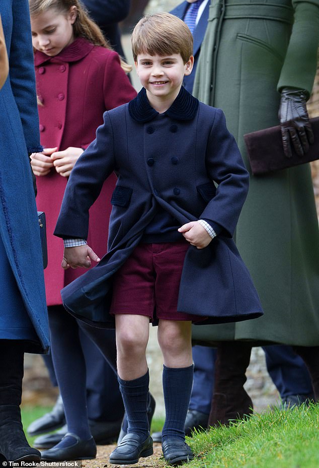 Prince Louis smiled at everyone on his first outing to church on Christmas Day