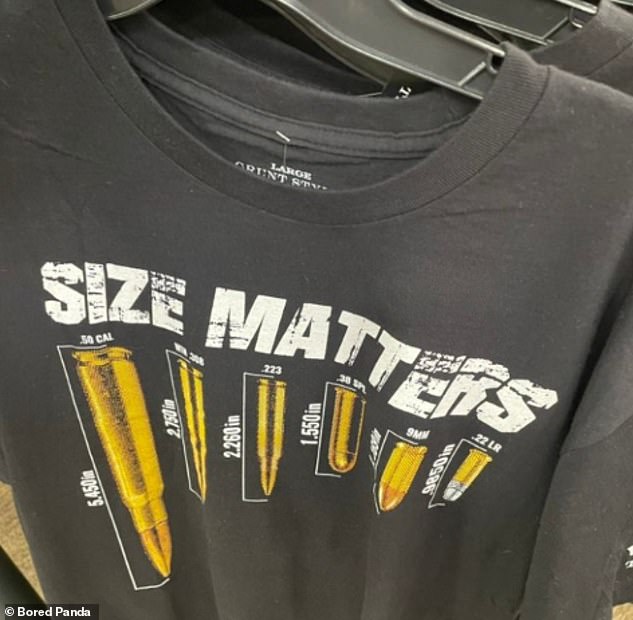 One shopper shared an incredible find: a T-shirt with bullets that seemed to make a hint and is sure to baffle many Europeans.