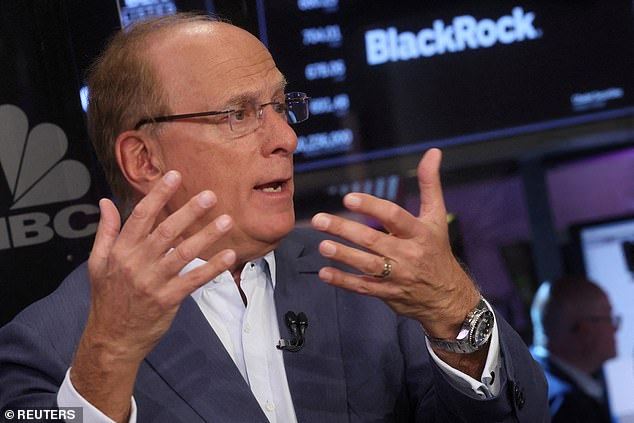 Four of the largest public fund managers (BlackRock, Fidelity, State Street and Vanguard) control around $26 trillion, equivalent to the entire annual economic output of the United States (pictured: Larry Fink, CEO of BlackRock ).