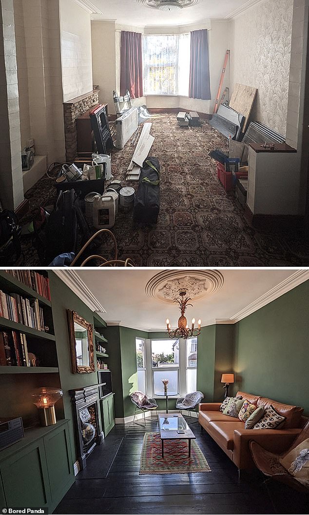 Meanwhile, a Bristol homeowner has transformed the former living room of her terraced Victorian home into a stylish green space.