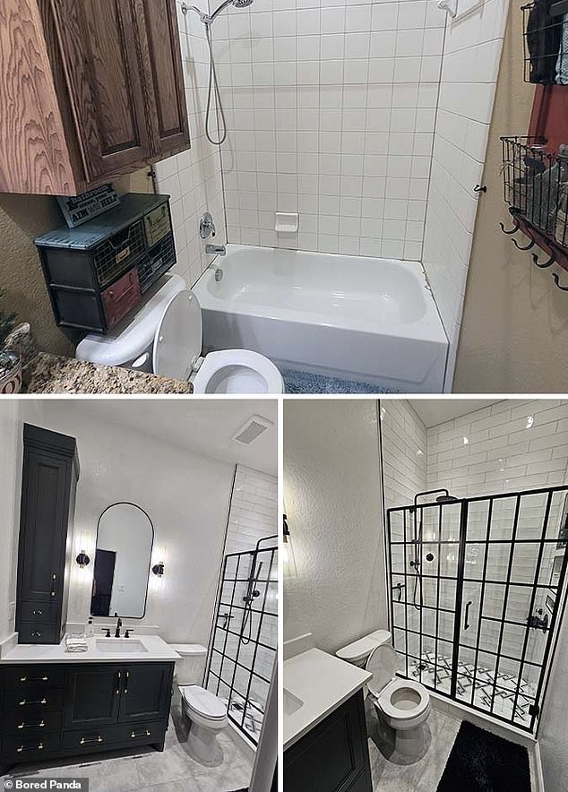 Meanwhile, this amazing bathroom renovation had made the space feel like a completely different room.