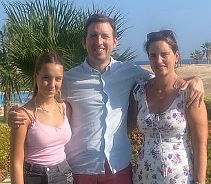 Red Sea fans: Richard photographed with his wife Montserrat and youngest daughter Sofia