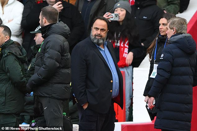 Forest owner Evangelos Marinakis was furious that his team were denied three penalties at Everton.