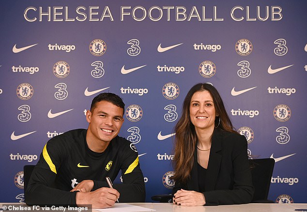 During her tenure as director in west London, Granovskaia masterminded a number of key deals (pictured with Thiago Silva in 2022)