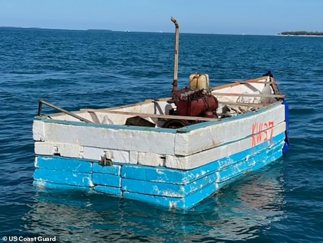 Earlier this month, another group of 16 migrants were rescued from a makeshift boat near the coast of Florida, when the US Coast Guard released a shocking image of the makeshift boat used.