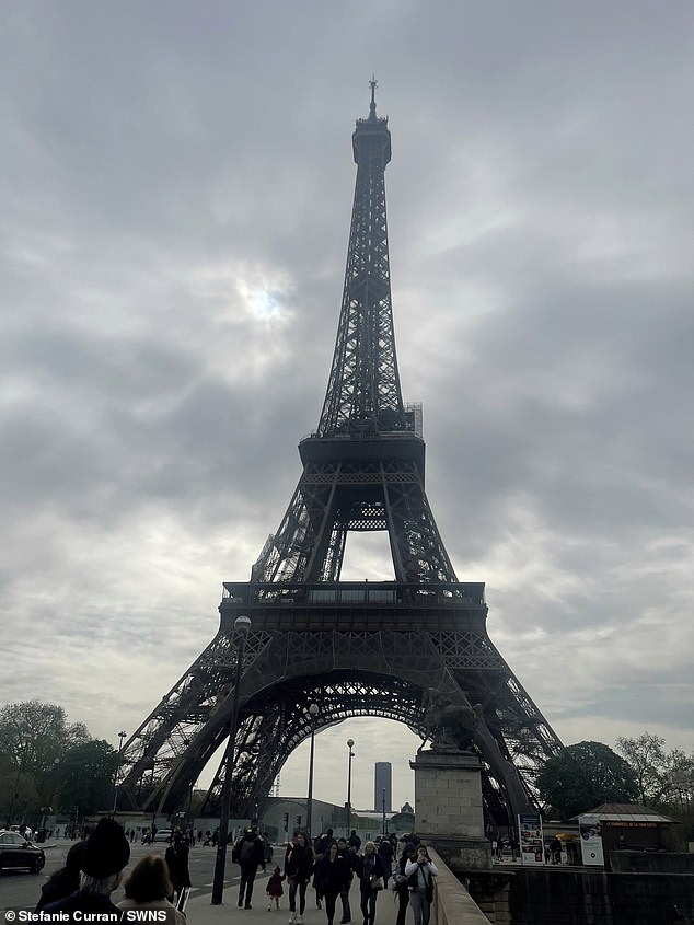 Stefanie flew from Bristol Airport at 7.15am in April and arrived in Paris at 9.30am, before taking a taxi directly to the Eiffel Tower, which cost €73.