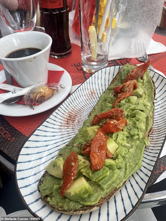 The family feasted on avocado and sun-dried tomatoes on toast before ending up at the Eiffel Tower.
