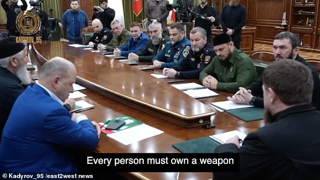 Kadyrov was seen this week speaking slowly and in a monotone to his top aides, many of them in uniform, in a video released to show that he was in control.