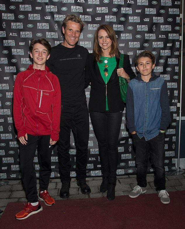 The presenter shares her three children Croyde, 20, Kiki, 14, and Trixie, 12, with her ex-husband (Bev and Cracknell pictured with two of her three children at a premiere in 2016).