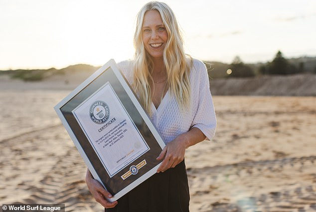 The intrepid Australian Laura Enever has entered the Guinness Book of Records after surfing the largest wave ever ridden by a woman.