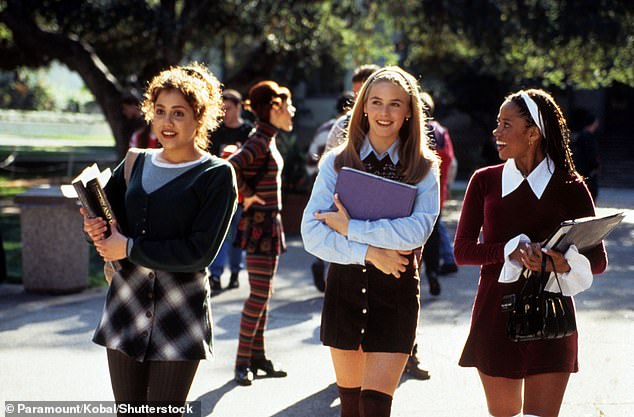 He played the character Tai Frasier in the 1995 hit film Clueless; seen with her co-stars Alicia Silverstone and Stacy Dash