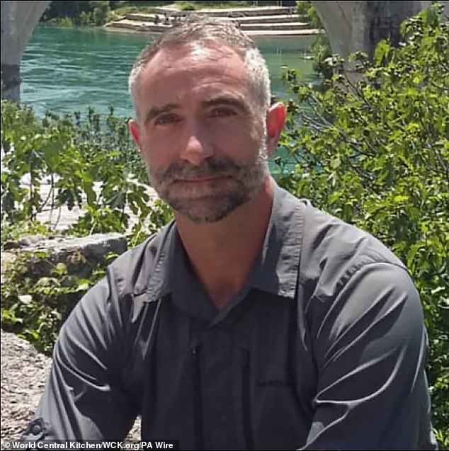 James Kirby, 47 (pictured), was among those tragically killed after multiple drone strikes hit his convoy of vehicles in the war zone on Monday.
