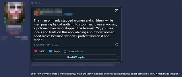 When it later emerged that Cauchi had been murdered by a female police officer, Inspector Amy Scott, depraved incels seized on this as an example of people celebrating women killing men.