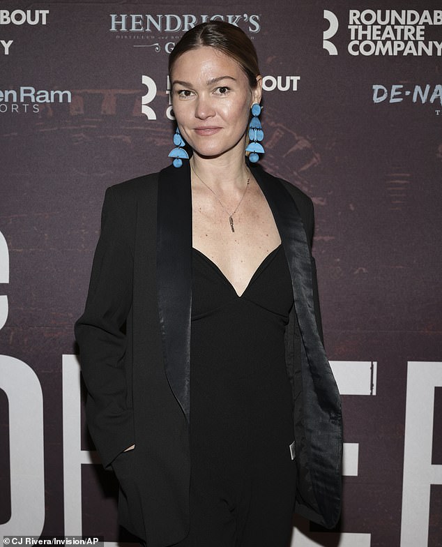 Columbia alumna Julia Stiles has not acknowledged tensions at her former university.  Pictured: Stiles attends "The homeless" Broadway Opening at the Laura Pels Theater on Thursday, February 16, 2023