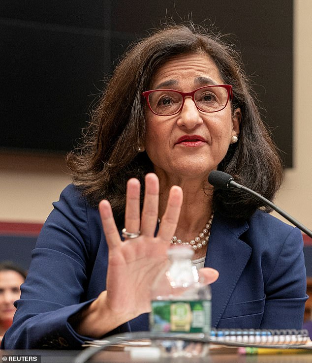 Embattled President Minouche Shafik, photographed testifying before Congress on April 17, now faces calls to resign amid the unrest.