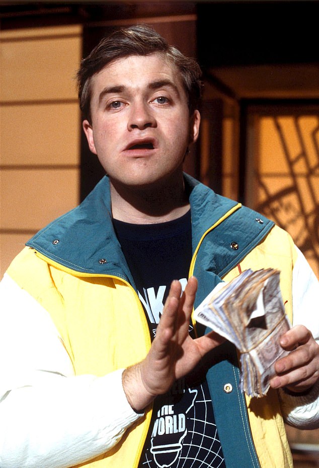 Actor Harry Enfield is seen as Loadsamoney in the 1980s.