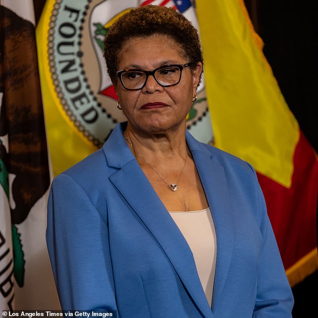 Karen Bass was inside the house with her family when Hunter broke a window and entered the Getty House, which is the mayor's official residence.
