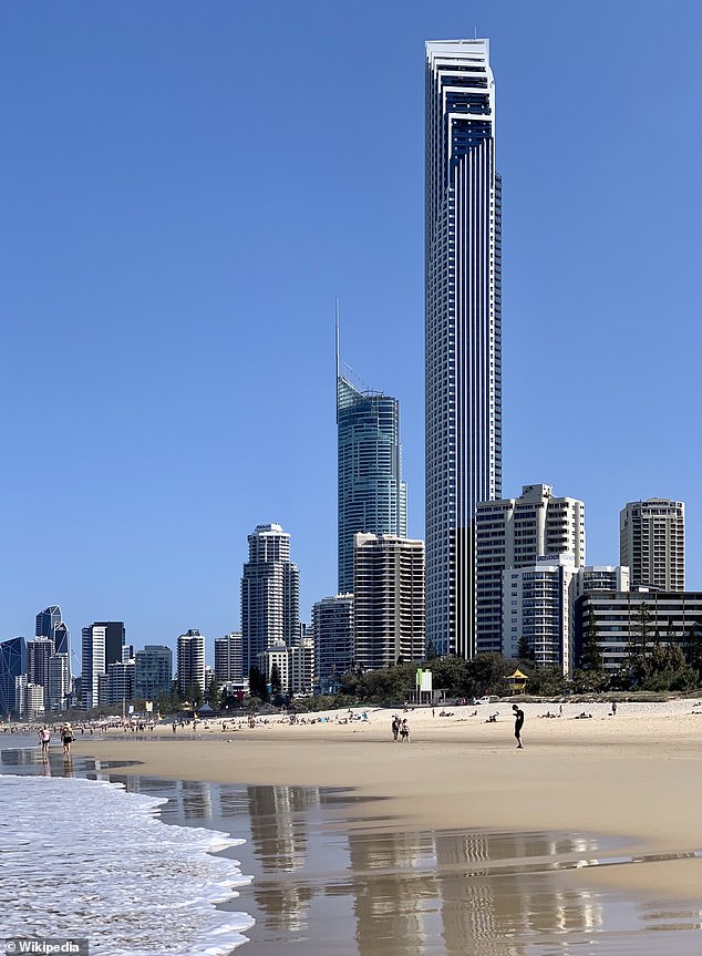 The Maranoa MP and his wife Amelia purchased a luxury two-bedroom apartment with panoramic beach views at the Peppers Soul Surfers Paradise tower (pictured) in December 2022, with the deal ending on February 6, 2023, three days before your trip.