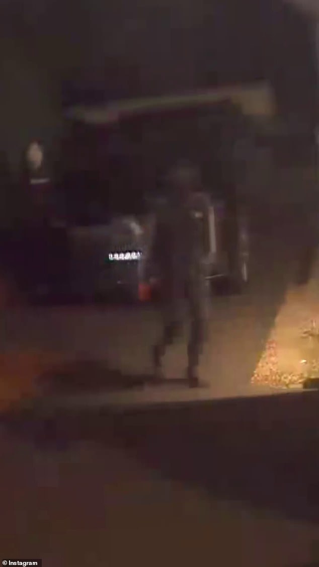 Sharing CCTV footage from their property in Bangalow, located 15 minutes south-west of Bryon, two masked youths are seen walking down Ruby's driveway and passing her black Mercedes SUV before turning on the security sensor light.