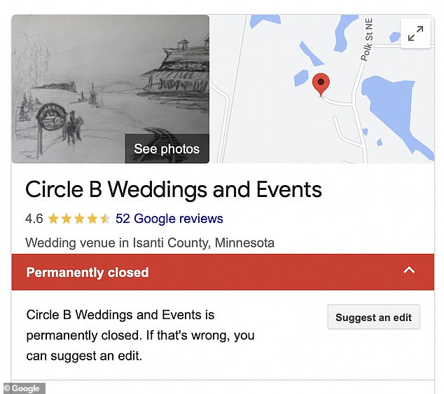 Circle B was owned by Wayne and Angi Butt, who also own another wedding venue in Cottage Grove called Furber Farm.