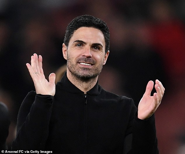 Mikel Arteta's team is three points clear at the top of the Premier League
