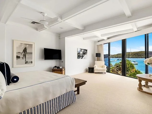 Malouf put the property, called 'Moondoggie', up for sale last year around the same time he put the neighboring house, 'Gidget', up for sale, which has yet to find a buyer.  (Pictured: one of the seven bedrooms)