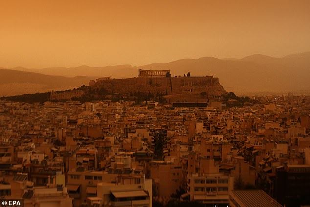 The Acropolis hill seen yesterday in another color