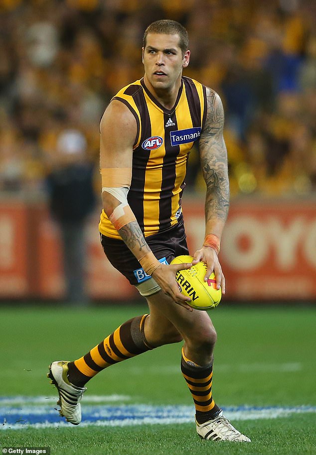 After originally starring for Hawthorn (pictured), Buddy excelled with the Swans and will be there when his former teams meet in Melbourne this weekend.