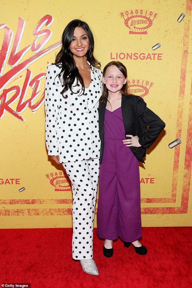 Film producer Zainab Azizi and Quinn Copeland, 12, rocked fun looks for the premiere, with Zainab rocking a polka dot pantsuit and Quinn looking vibrant in a purple jumpsuit.