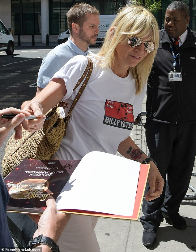 Zoe Ball wore a T-shirt with Billy Yates' name on it when she returned to work at Radio 2 after his death.
