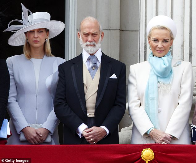 He has returned to live with his parents, Prince and Princess Michael of Kent (pictured together at Trooping the Color in 2013).
