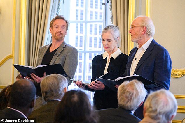 Lewis and McGovern were joined by screen veteran Charles Dance during a recital of selected verses by poets Elizabeth Bishop, Emily Dickinson, TS Eliot, Robert Frost and Robert Lowell.