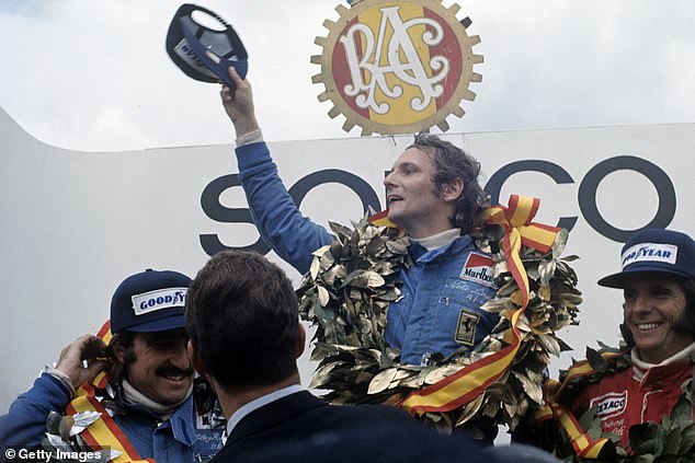 Niki Lauda wore a blue racing suit in his first season with Ferrari in 1974.