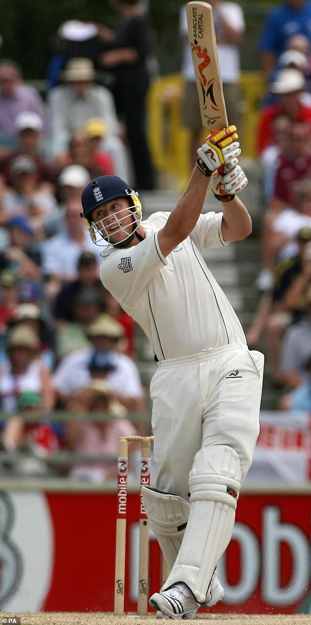 Andrew Flintoff was known for his hitting power when he starred in the iconic 2005 Ashes, and that trait certainly appears to run in the family.