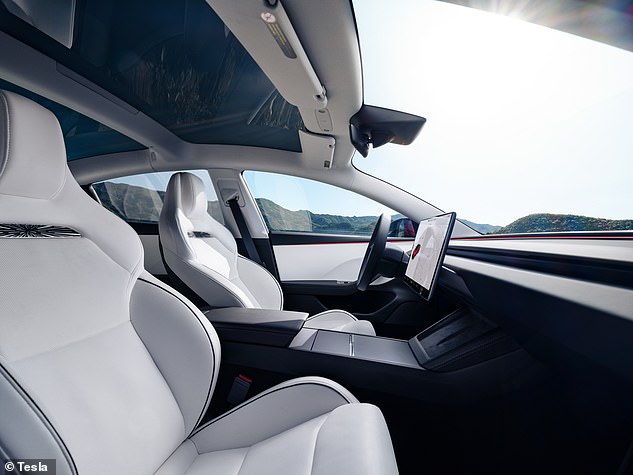 The rest of the Model 3 Performance's cabin follows the same minimalist look that Tesla is known for, with that 15.4-inch main touchscreen.