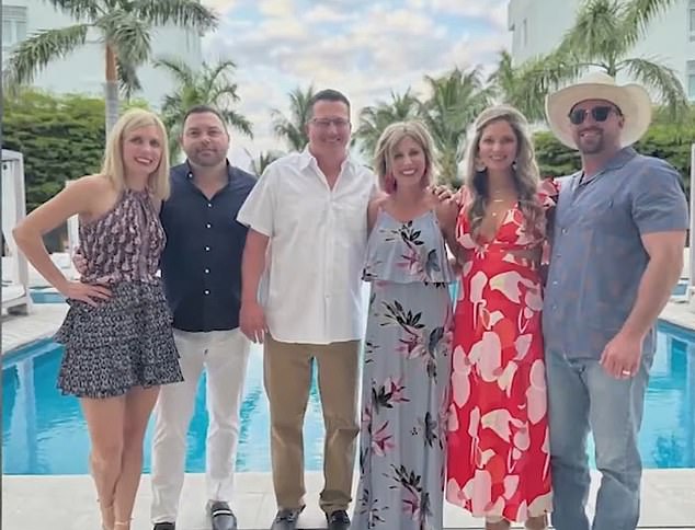 Ryan and Valerie (right) were in the Turks and Caicos Islands to celebrate a birthday with their friends, which Valerie quickly said 