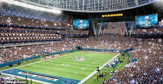 The Bears also shared an AI-generated image of what the inside of the stadium would look like.