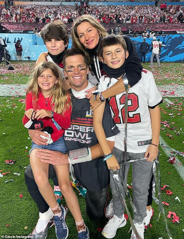 Tom Brady and Gisele share two children, son Benjamin, 14, and daughter Vivian, 11.