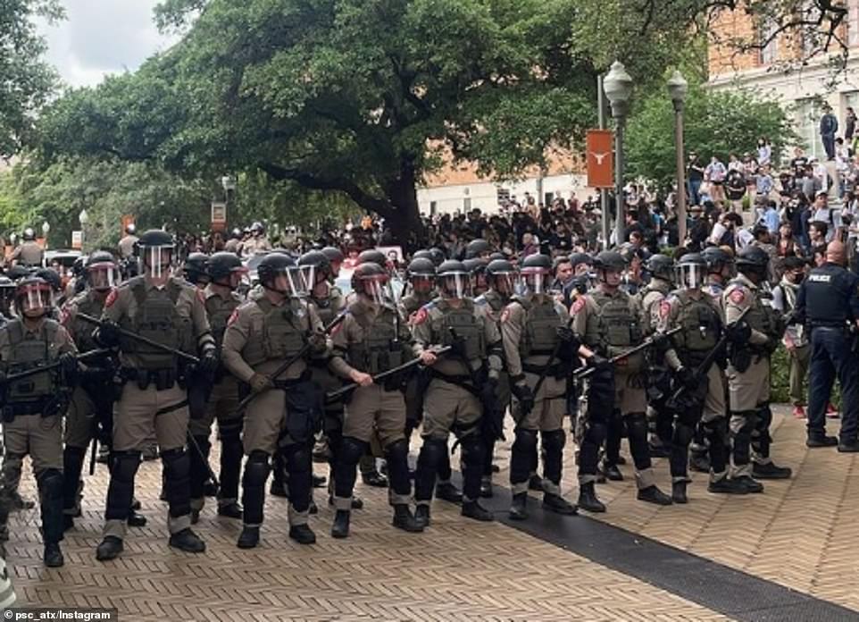 Protesters in Austin asked for 'support' on Instagram as riot police showed up on campus