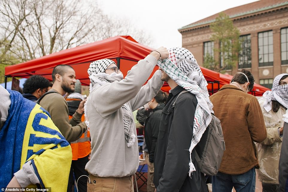 A protest camp over the genocide in Gaza enters its second day, on the grounds of the University of Michigan, in Ann Arbor, Michigan, United States, on April 23.