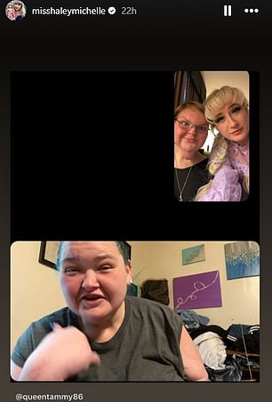 Haley posted a screenshot of a FaceTime call the couple made to Tammy's sister Amy.