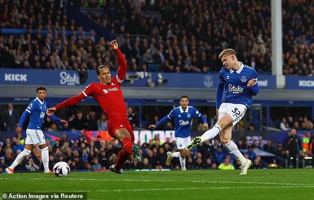 The 21-year-old scored his third goal of a breakthrough Premier League campaign and sent Goodison Park into a frenzy.