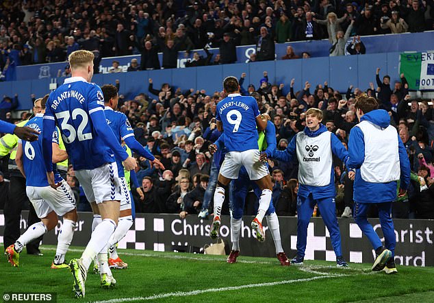 The Toffees moved eight points clear of Luton in 17th place with just four Premier League games left to play.